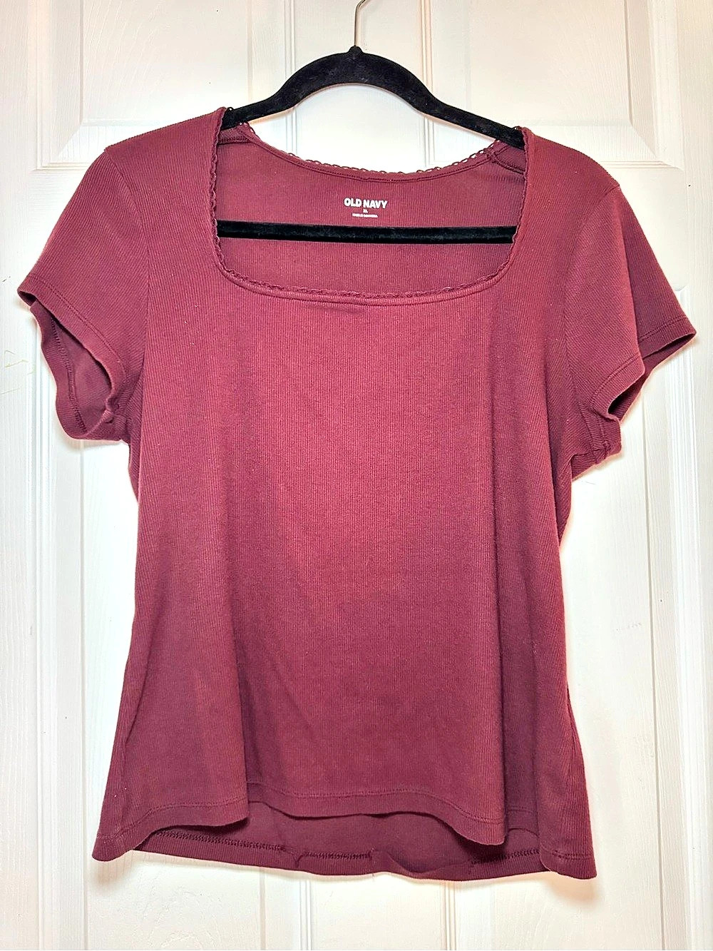Old Navy Women's Polyester Short Sleeve Top in Red Size XL